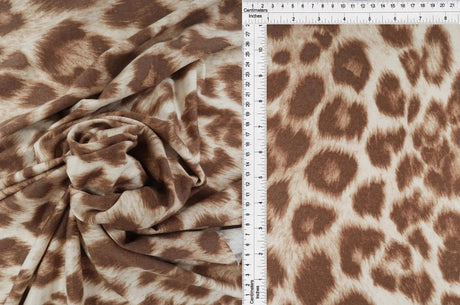 1 Yard French Terry Animal Print Knit Fabric, 58/60? Wide Poly Rayon Blend