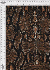 1 Yard Snake Skin Animal Print DTY Brushed Knit Fabric Soft Stretch Polyester Spandex 58/60 Inches Wide