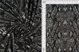 1 Yard Snake Skin Animal Print DTY Brushed Knit Fabric Soft Stretch Polyester Spandex 58/60 Inches Wide