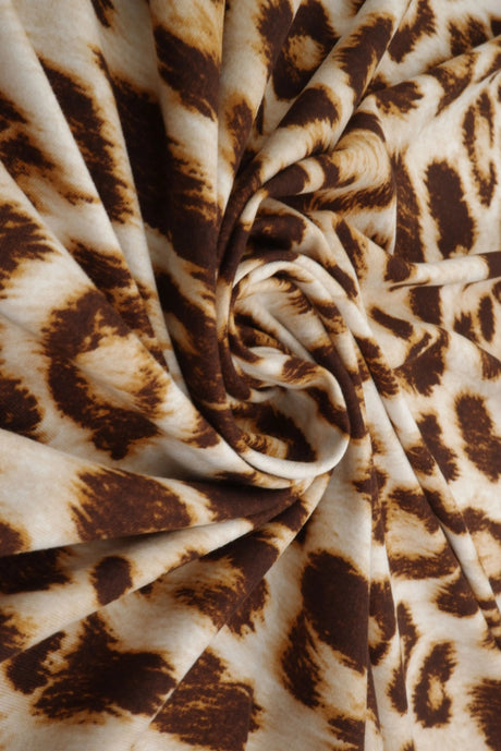 1 Yard Polyester Spandex DTY Brushed Animal Print Fabric 58/60" Width