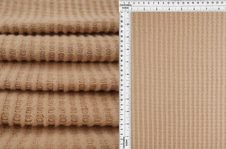1 Yard Waffle Brushed Solid Fabric, 58/60? Wide Polyester Rayon Spandex Blend