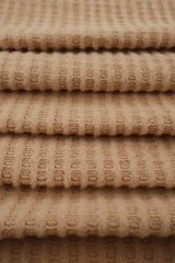 1 Yard Waffle Brushed Solid Fabric, 58/60'' Wide Polyester Rayon Spandex Blend