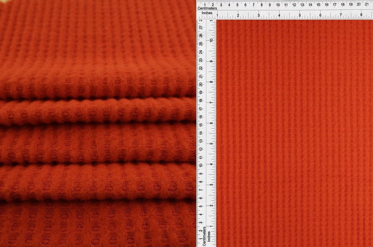 1 Yard Waffle Brushed Solid Fabric, 58/60'' Wide Polyester Rayon Spandex Blend