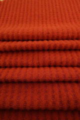 1 Yard Waffle Brushed Solid Fabric, 58/60? Wide Polyester Rayon Spandex Blend