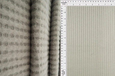 1 Yard Waffle Brushed Solid Fabric, 58/60? Wide Polyester Rayon Spandex Blend