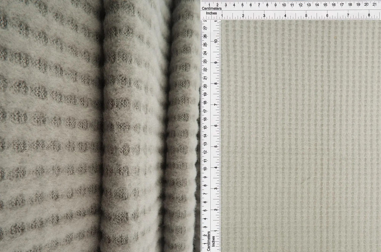 1 Yard Waffle Brushed Solid Fabric, 58/60'' Wide Polyester Rayon Spandex Blend