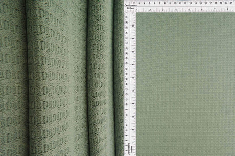 Waffle Solid Knit Fabric 1 Yard Soft Stretch Textured Material 58/60" Wide