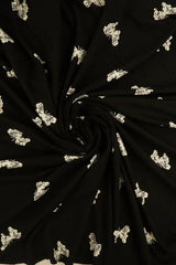 Brushed Butterfly Print DTY Knit Fabric, Soft Stretch Polyester Spandex 58/60” Wide