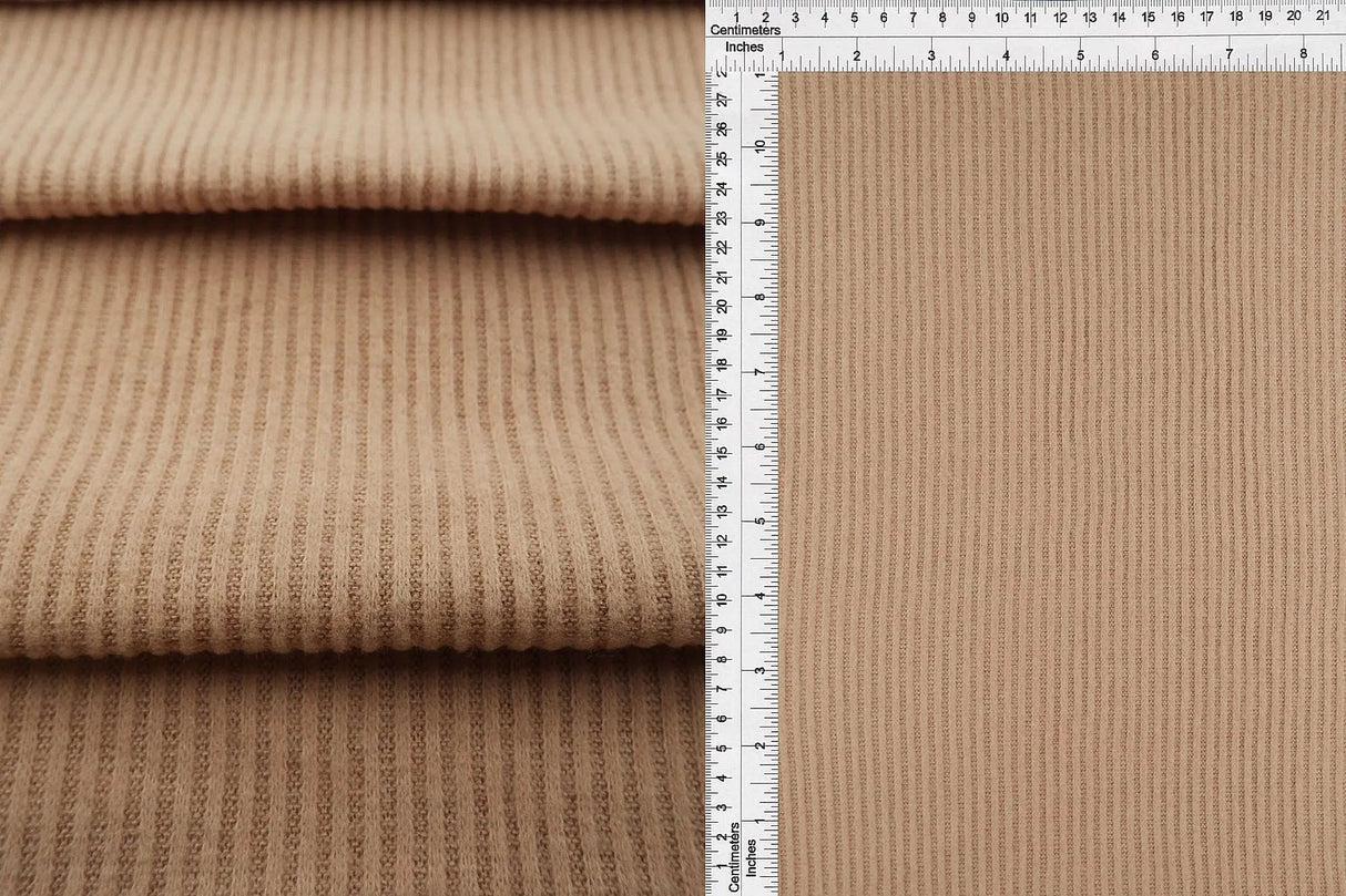 2x2 Rib Brushed Two Tone Sweater Fabric 1 Yard Soft Stretch Cozy 58/60" Wide
