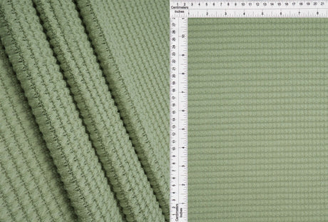 1 Yard Oversize Waffle Solid Knit Fabric 220 GSM, 54/56'' Wide Polyester Rayon Spandex Blend