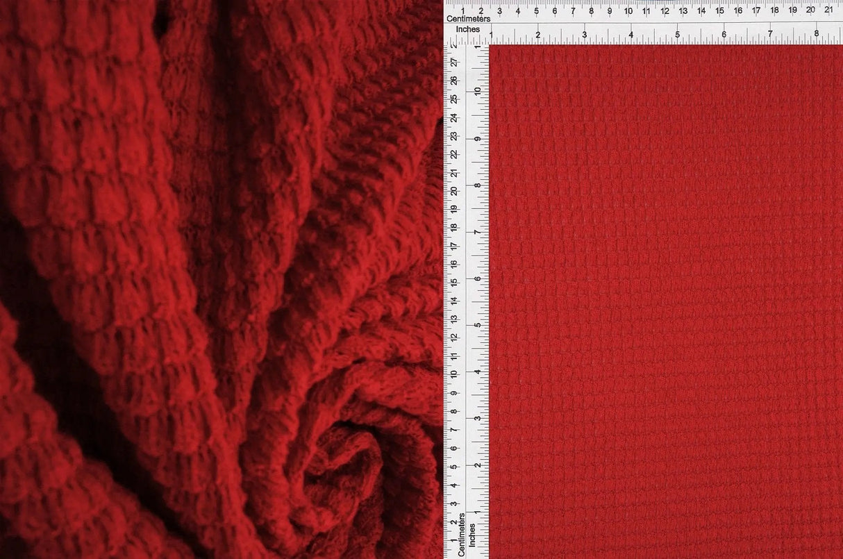 1 Yard Polyester Rayon Spandex Oversize Waffle Knit Solid Fabric 54/56" Width