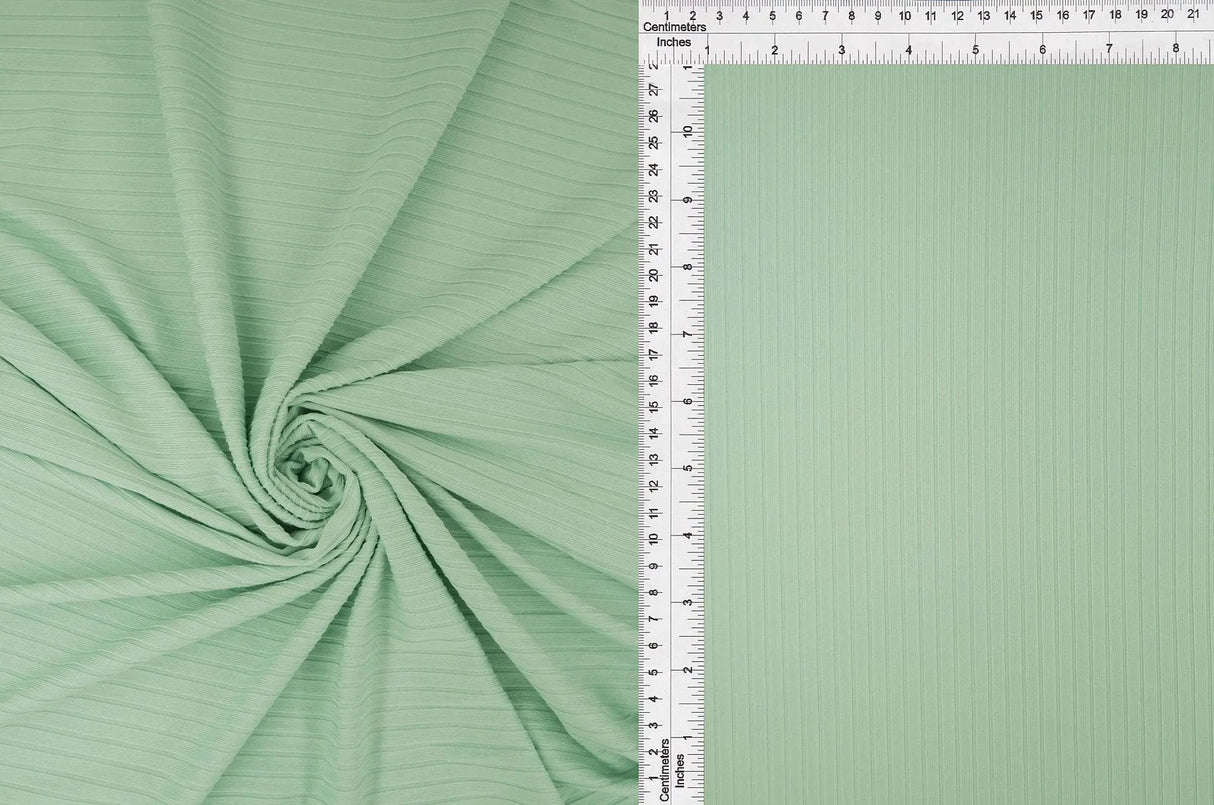 1 Yard 8x3 Yummy Rib Solid Knit Fabric 170 GSM, 58/60'' Wide Polyester Spandex Blend