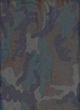 1 Yard French Terry Camouflage Print Fabric, 58/60? Wide Polyester Rayon Spandex Blend