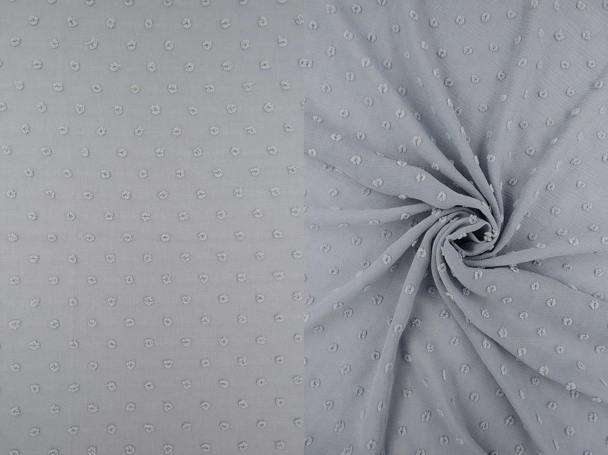 1 Yard Waffle Swiss Dot Chiffon Woven Fabric Textured Sheer Soft Drapery 59/60" Width