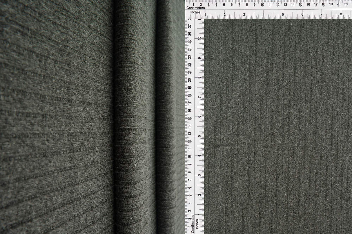 8×3 Yummy Rib Solid Knit Fabric Soft Ribbed Texture, 87% Polyester 13% Spandex, 58/60'' Width