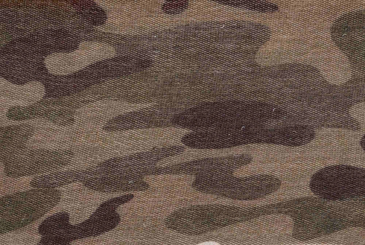 1 Yard Organic Terry Camouflage Print Stretch Fabric 58/60 Inch Wide
