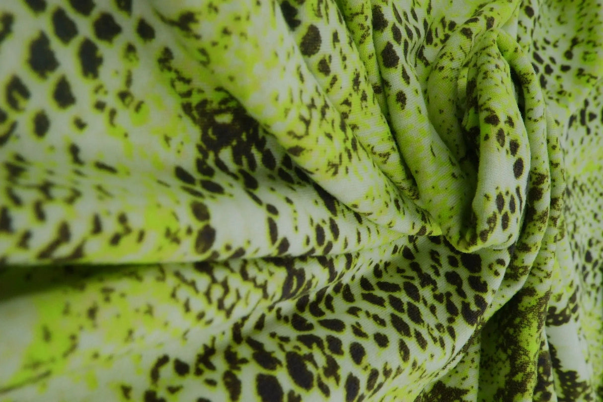 1 Yard Snake Skin Code99 DTY Brushed Knit Fabric Soft Stretch Polyester Spandex 58/60 Inches Wide