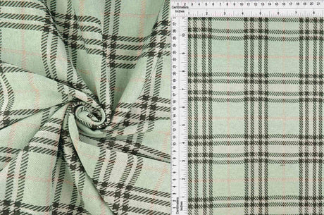 1 Yard Knit Jacquard Plaid Fabric 240 GSM, 58/60'' Wide Polyester Spandex Blend