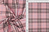 1 Yard Knit Jacquard Plaid Fabric 240 GSM, 58/60'' Wide Polyester Spandex Blend