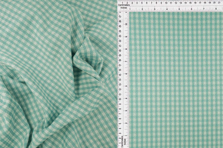 58/60" Double Knit Jacquard Plaid Fabric 90.5% Polyester 8.5% Rayon 1% Spandex 240 GSM by Yard