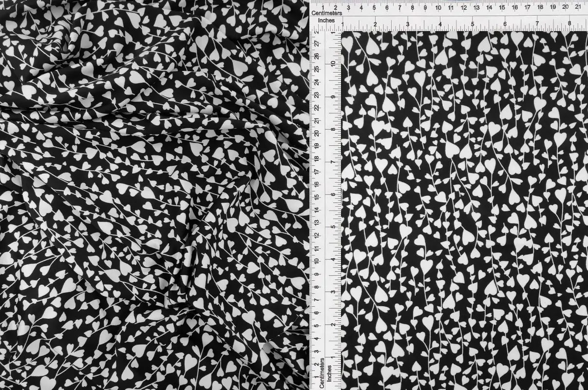 1 Yard DTY Heart Print Stretch Knit Fabric 58 Inch Wide