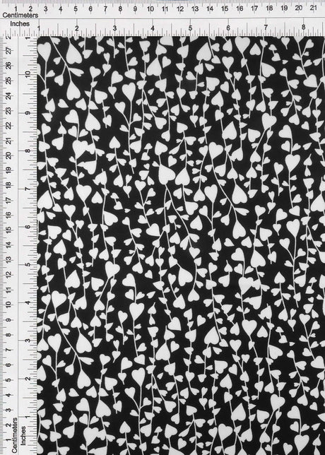 1 Yard Polyester Spandex DTY Knit Fabric Soft Stretch Heart Print 58/60" Width