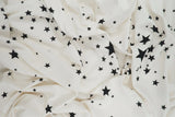 1 Yard Brushed Star Print DTY Knit Fabric, 58/60'' Wide Polyester Spandex Blend