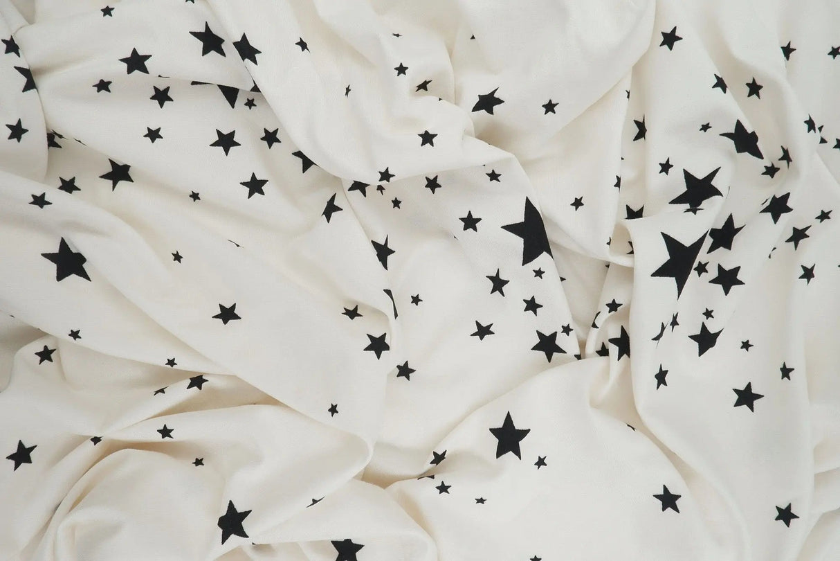 1 Yard Star Print DTY Brushed Knit Fabric Soft Stretch Polyester Spandex 58/60 Inches Wide