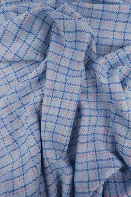 1 Yard Knit Jacquard Plaid Fabric 230 GSM Polyester Rayon Spandex Blend 58/60" Width