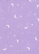 1 Yard Polyester Spandex Yummy Rib Knit Fabric Star Moon Print Soft Stretch 58/60" Width