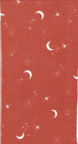 1 Yard Polyester Spandex Yummy Rib Knit Fabric Star Moon Print Soft Stretch 58/60" Width