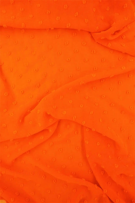 1 Yard Waffle Swiss Dot Chiffon Woven Fabric Textured Sheer Soft Drapery 59/60" Width