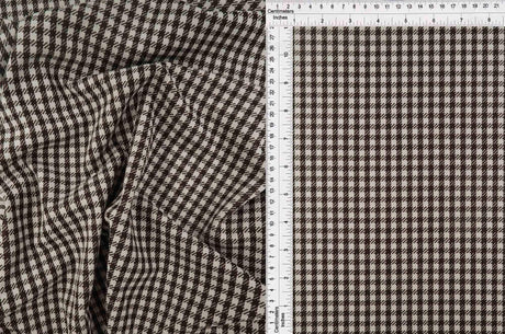 58/60" Double Knit Jacquard Plaid Fabric 90.5% Polyester 8.5% Rayon 1% Spandex 240 GSM by Yard