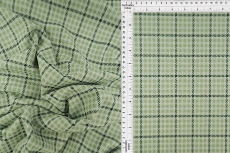 58/60" Double Knit Plaid Jacquard Fabric 90.5% Polyester 8.5% Rayon 1% Spandex 230 GSM by Yard