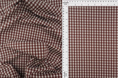 Textured Double Knit Jacquard Plaid Fabric Stretch Polyester Rayon 58/60 Inches Wide