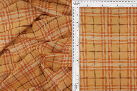 1 Yard Knit Jacquard Plaid Fabric 240 GSM, 58/60'' Wide Polyester Spandex Blend