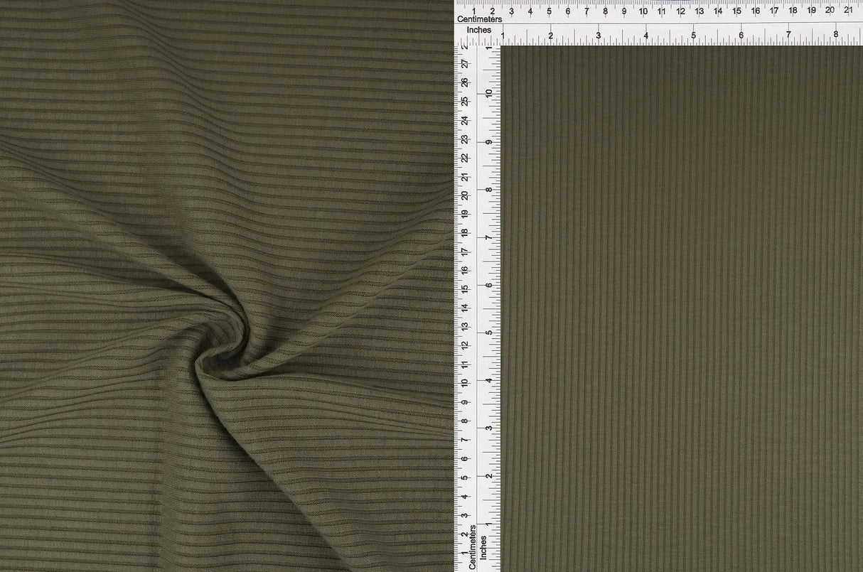 1 Yard 4x2 Rib Solid Knit Fabric, 52/54'' Wide Polyester Rayon Spandex Blend