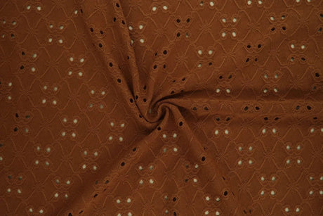 1 Yard DTY Knit Jacquard Eyelet Fabric 190 GSM, 58/60? Wide Polyester Spandex Blend
