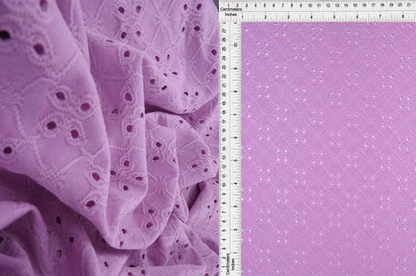 1 Yard DTY Knit Jacquard Eyelet Fabric 190 GSM, 58/60'' Wide Polyester Spandex Blend