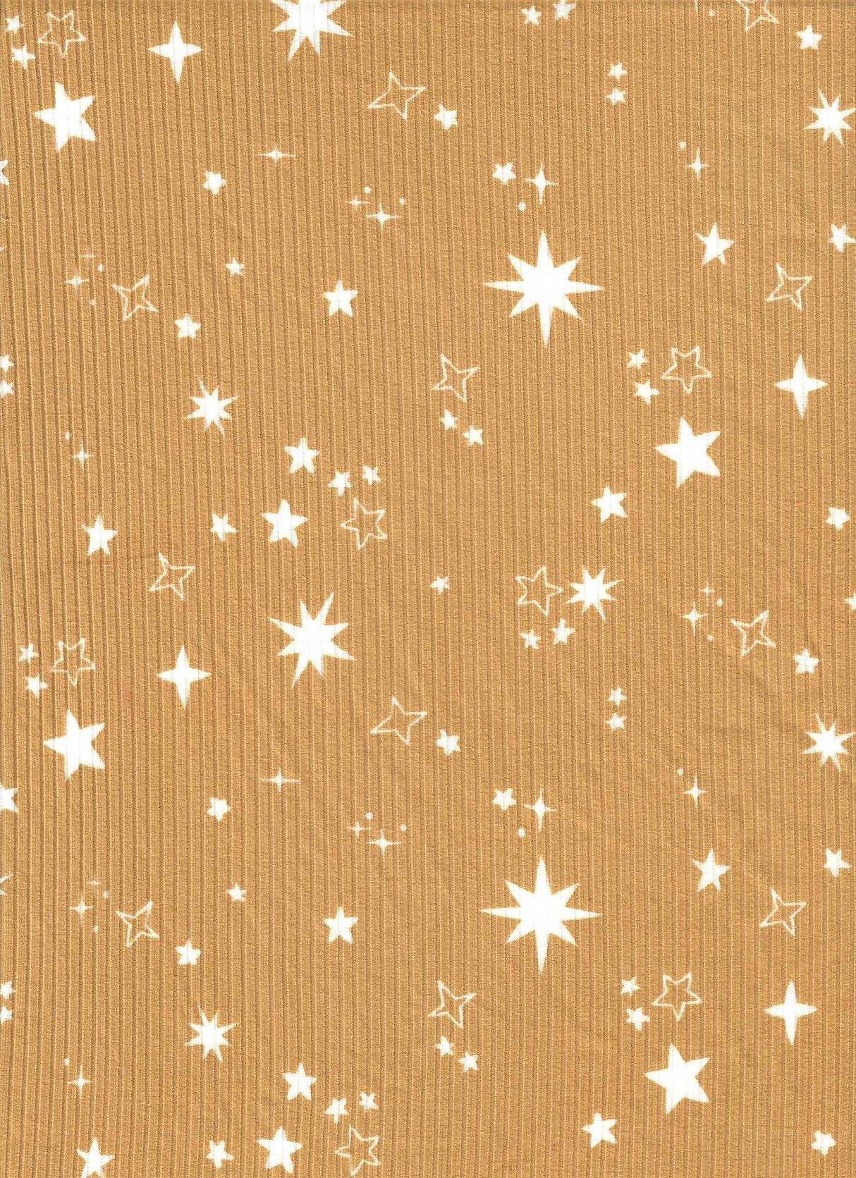 4×2 Yummy Rib Star Print Knit Soft Stretch Fabric, 87% Polyester 13% Spandex, 58/60? Wide