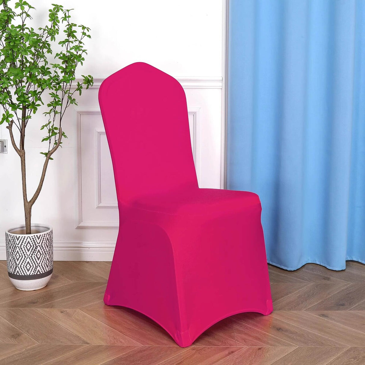 Fuchsia Spandex Banquet Chair Cover with Stretch Fit for Weddings and Events
