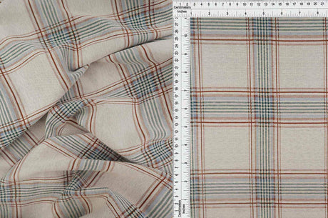 Double Knit Jacquard Plaid Fabric 1 Yard Soft Stretch Classic Pattern 58/60" Wide