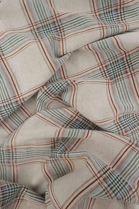 1 Yard Double Knit Jacquard Plaid Fabric, 58/60? Wide Poly Rayon Spandex Blend