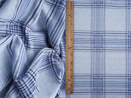 1 Yard Double Knit Jacquard Plaid Fabric, 58/60? Wide Poly Rayon Spandex Blend