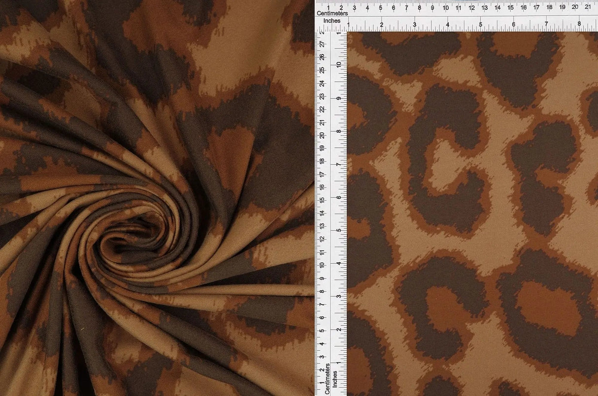 DTY Brushed Animal Print Fabric Soft Stretch Knit 58/60" Wide
