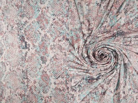 1 Yard Rayon Spandex Jersey Knit Fabric Snake Skin Print Lightweight Stretch 58/60" Width