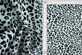 1 Yard Shiny Polyester Satin Grey Animal Print, 57/58? Wide Fabric