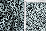 1 Yard Shiny Polyester Satin Grey Animal Print, 57/58'' Wide Fabric