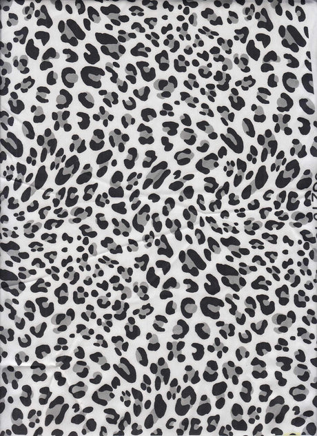 1 Yard Grey Animal Shiny Satin Fabric Lightweight 57/58 Inches Wide