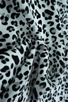 1 Yard Shiny Polyester Satin Grey Animal Print, 57/58'' Wide Fabric